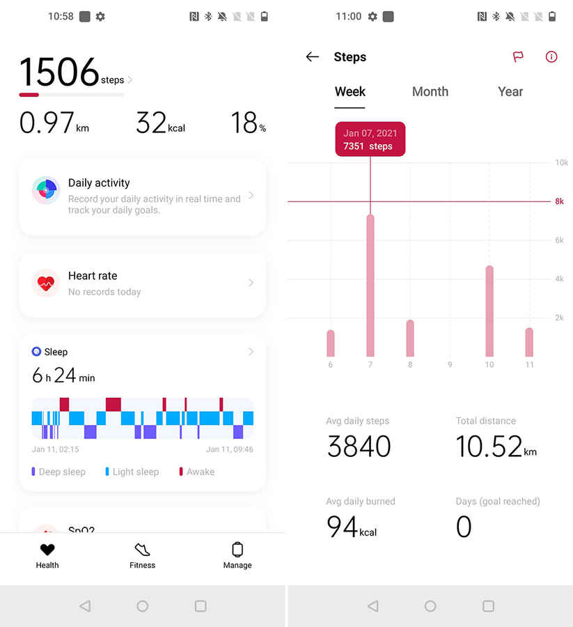 The OnePlus Health app needs more work to make it intuitive and user friendly.