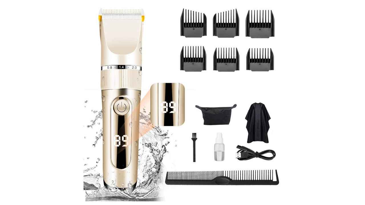 Hair clippers with 6 guide comb heads for proper styling