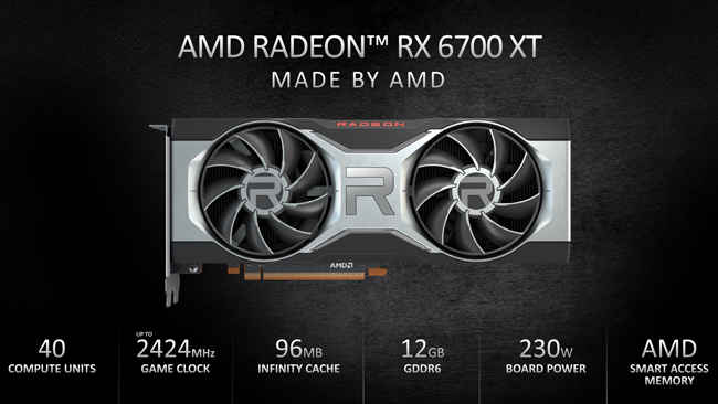 AMD Radeon RX 6700 XT Graphics Card Specifications RDNA 2 CU Clock Speed Memory Power