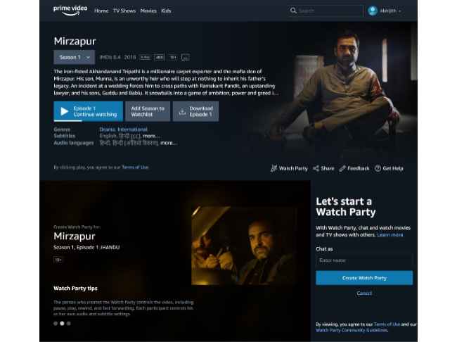 Prime Video Watch Party: Here's How to Create One