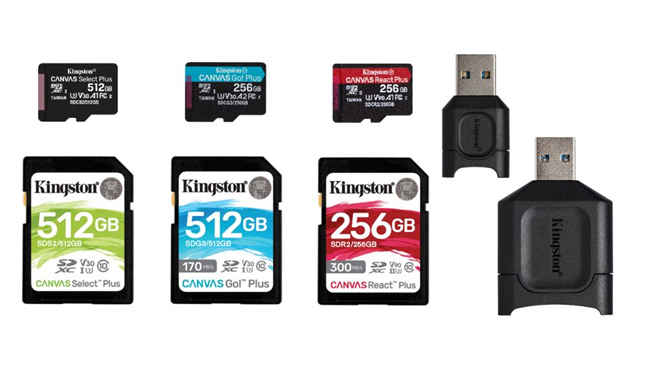 Kingston Canvas Select Plus Go Plus React Plus MobileLite Plus SD Cards and Card Readers