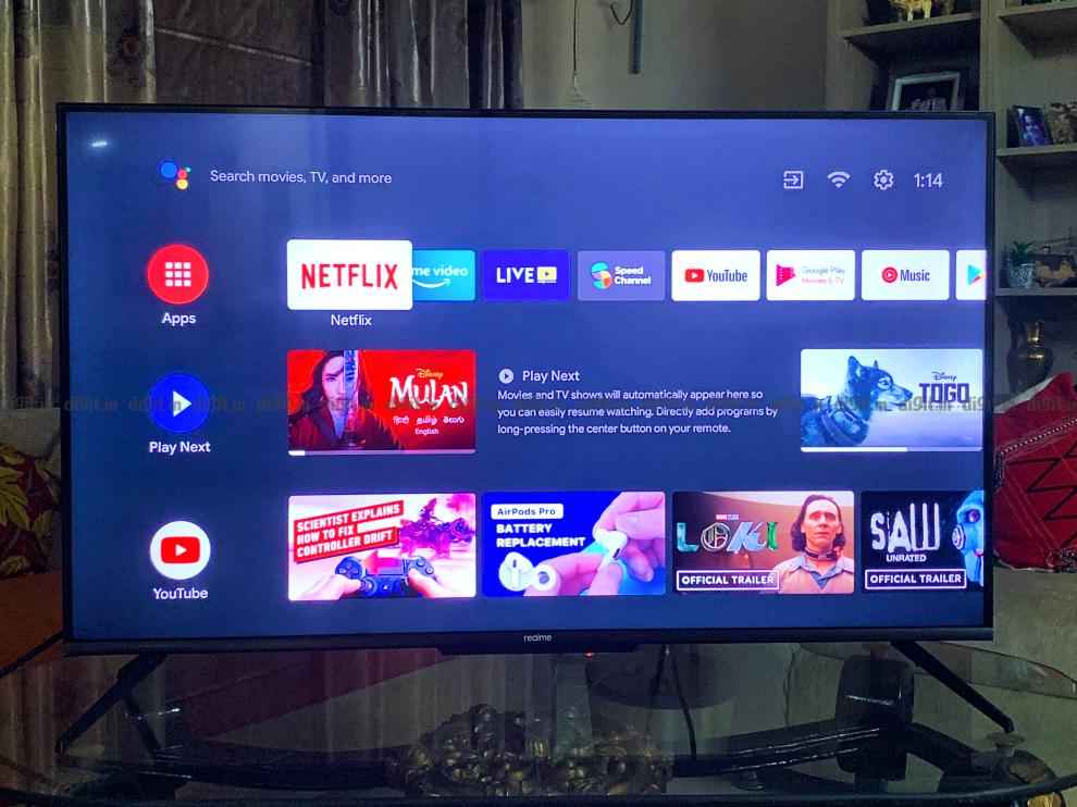 The Realme 43-inch 4K TV runs on the Android TV UI. 