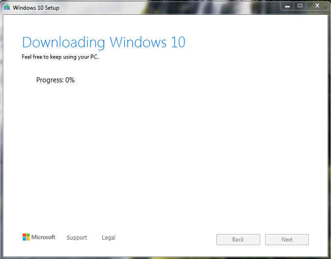 Downloading windows 10