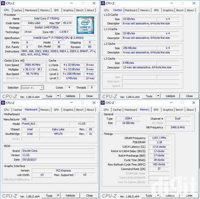 Acer Nitro V AN515-51 CPU-Z