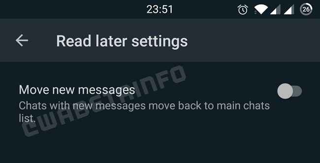 WhatsApp Read Later feature