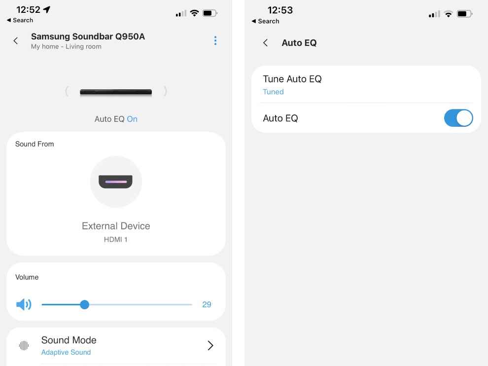 Samsung SmartThings App can be used to control the soundbar. 