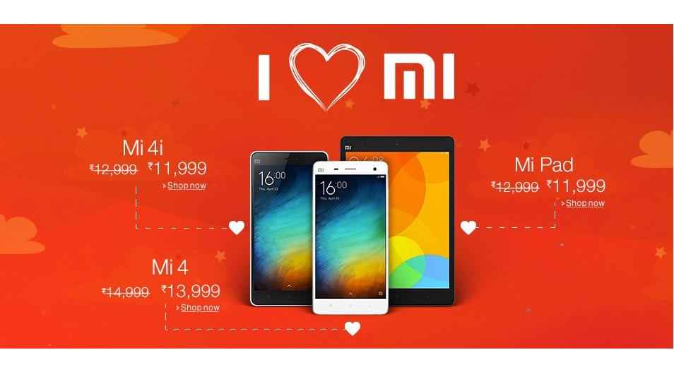 1000 రూ తగ్గిన xiaomi స్మార్ట్ ఫోన్స్ అండ్ Mi Pad