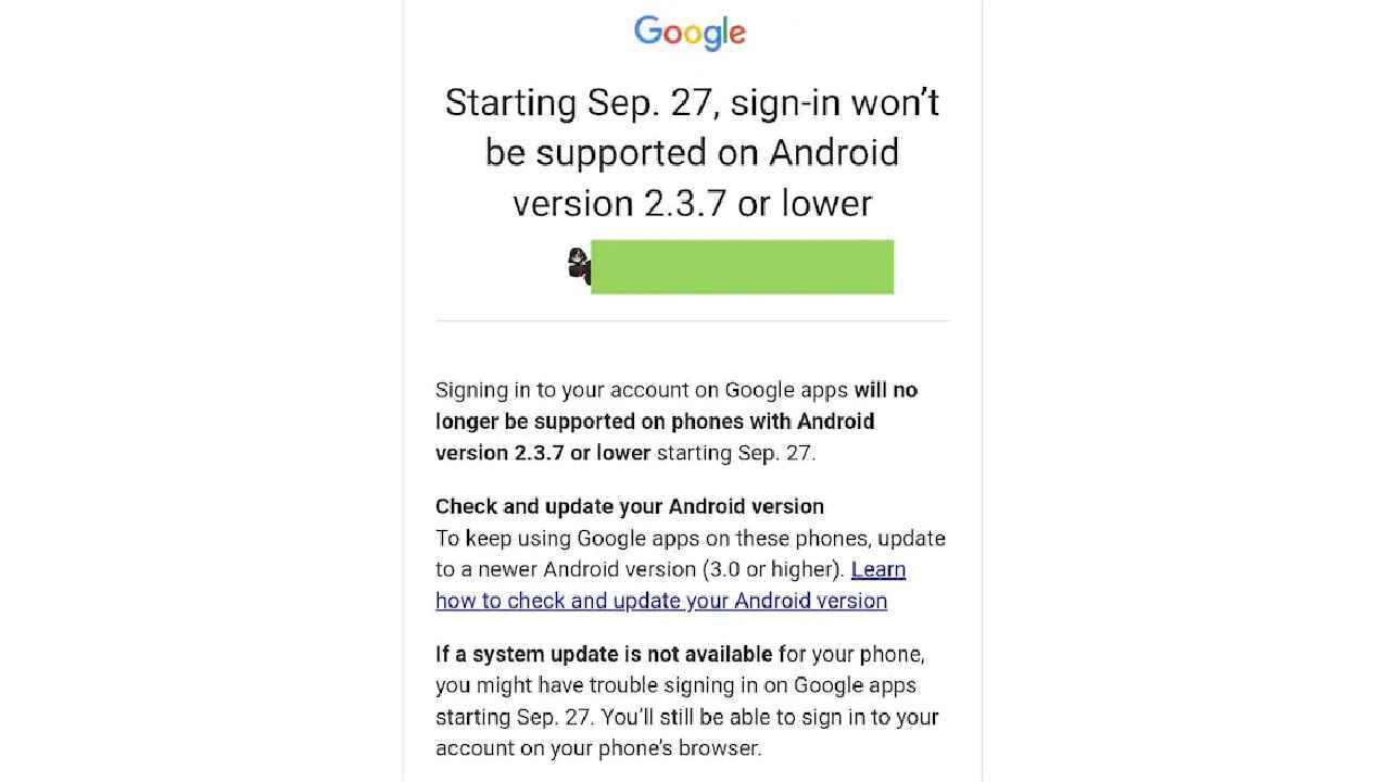 Google Android Update
