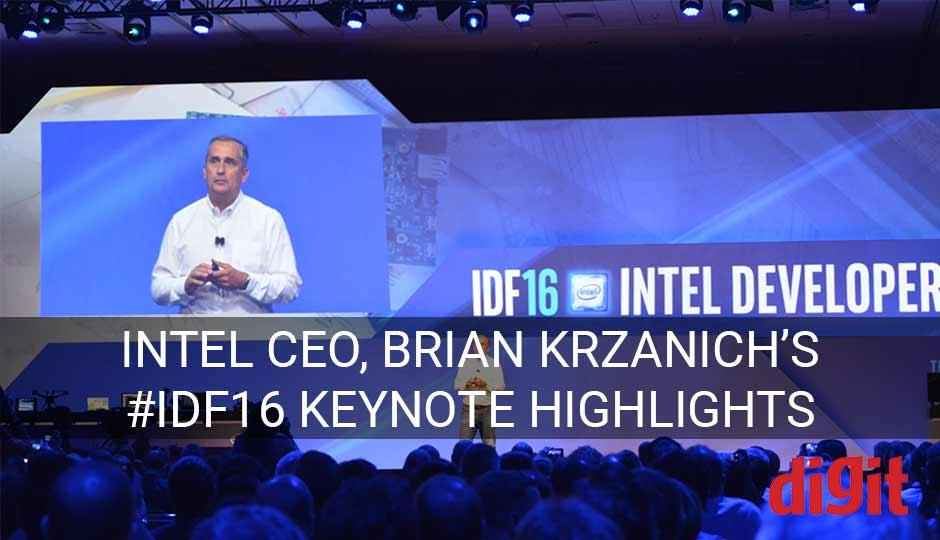 Highlights from Intel CEO, Brian Krzanich’s keynote address at 2016 Intel Developer Forum