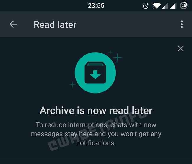 WhatsApp Read Later Feature