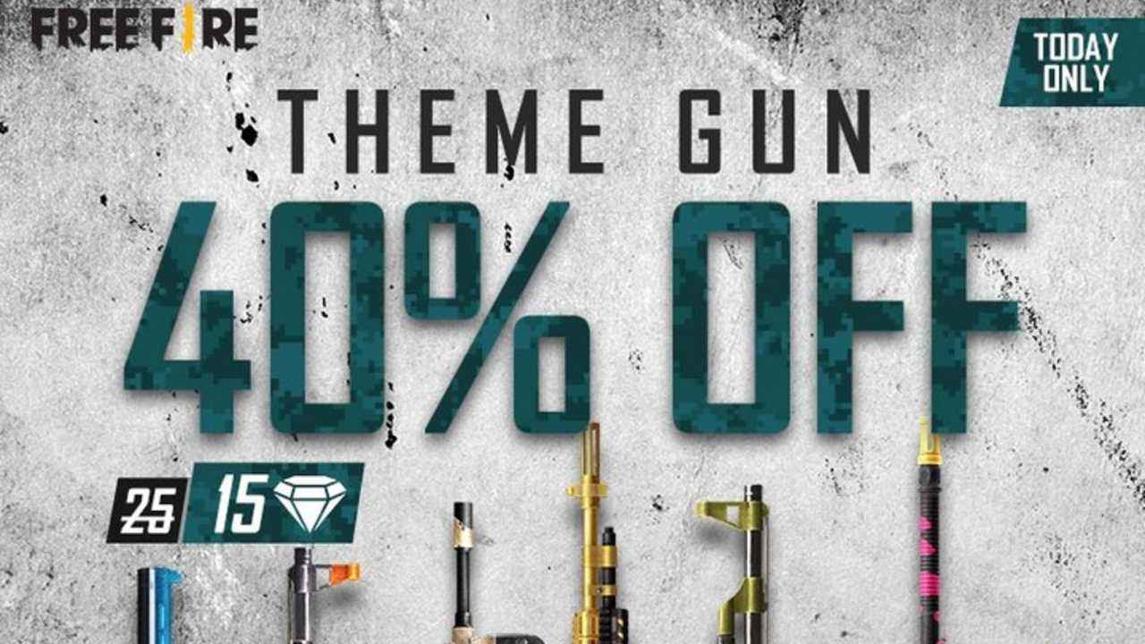 Garena Free Fire offering 40% discounts on Theme Gun Store today