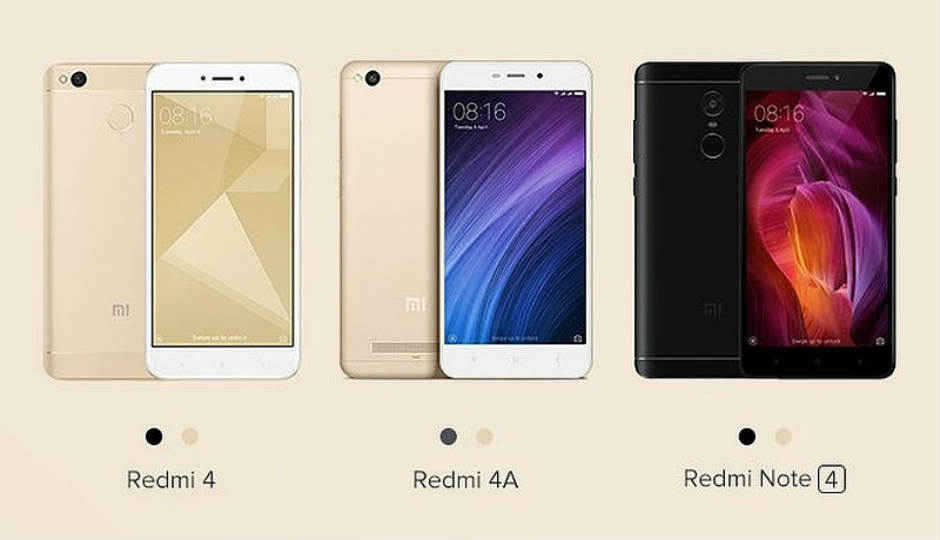 Xiaomi Redmi 4, Redmi Note 4, Redmi 4A आज प्री ऑर्डर के लिए उपलब्ध