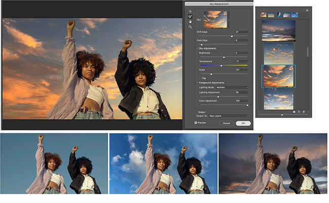 Adobe Photoshop gets automatic sky repacement, a feature that will not only replace the sky, but also colour match it to the original shot