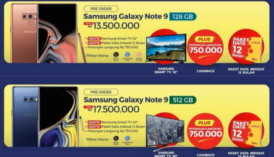 Samsung Galaxy Note 9 price leaked in poster