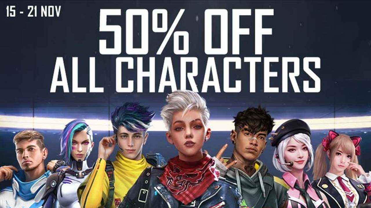 Garena Free Fire: All characters available at 50% discount till November 21