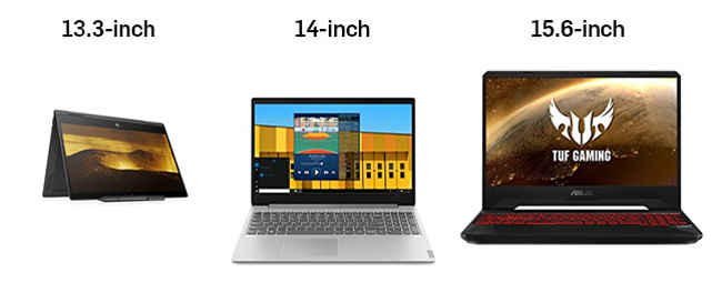 Laptop sizes