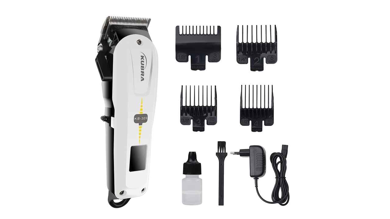 Hair clippers with a display to monitor battery percentage