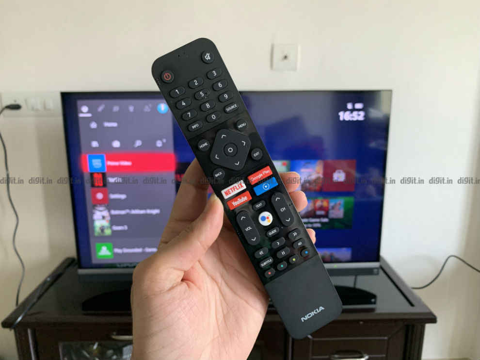 Nokia 43-inch TV comes with a traditional remote control.