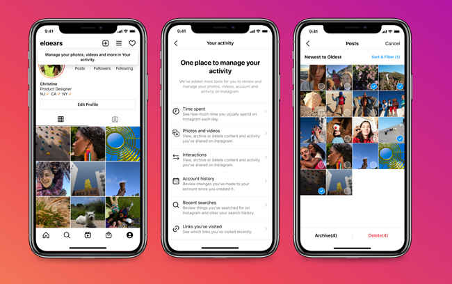 Instagram releases replace with bulk delete choices, new account management options