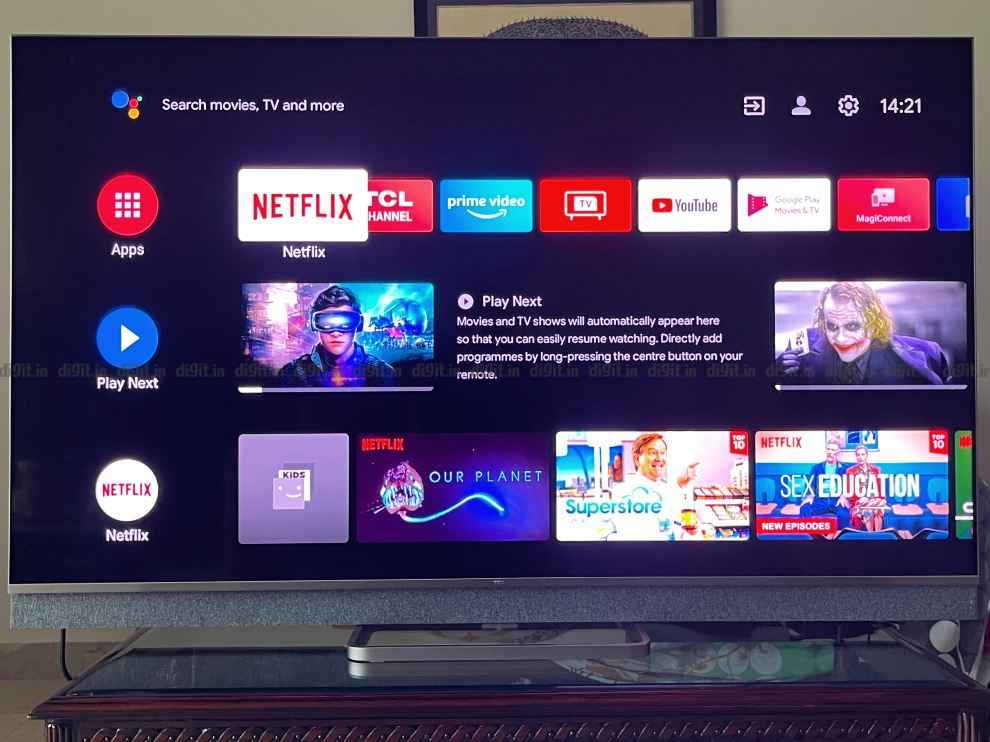 The TCL C825 runs on Android TV 11. 