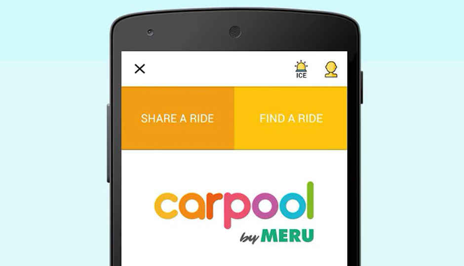 Meru Cabs’ app now has ‘CarPool’ service for personal cars