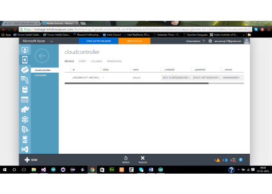 Azure connectivity with Intel Edison and controlling it by a Windows Phone app