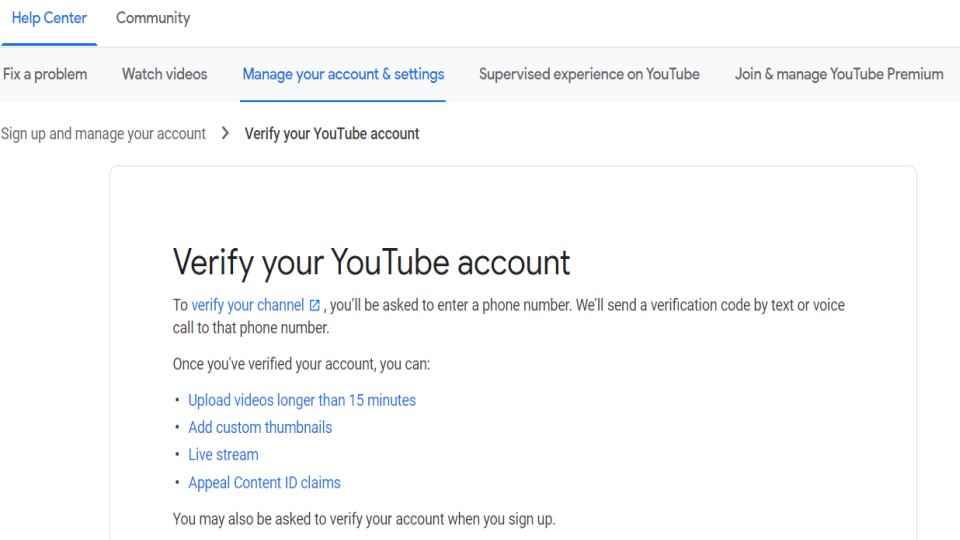 HOW TO VERIFY YOUR  ACCOUNT THUMBNAILS 