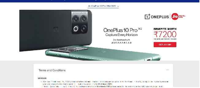 oneplus 10 pro jio offer