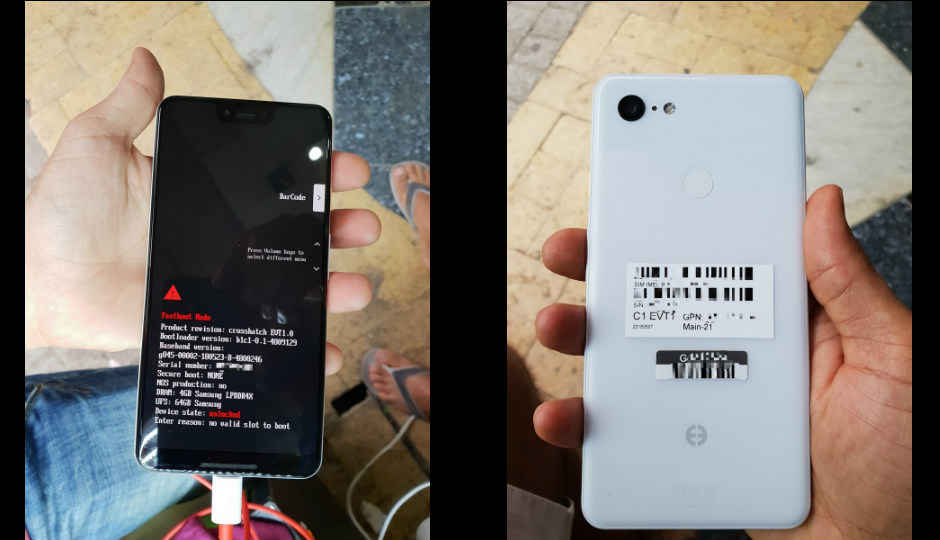 Google Pixel 3 XL ‘Clearly White’ variant leaked in hands-on image with notch, glass back and dual front cameras