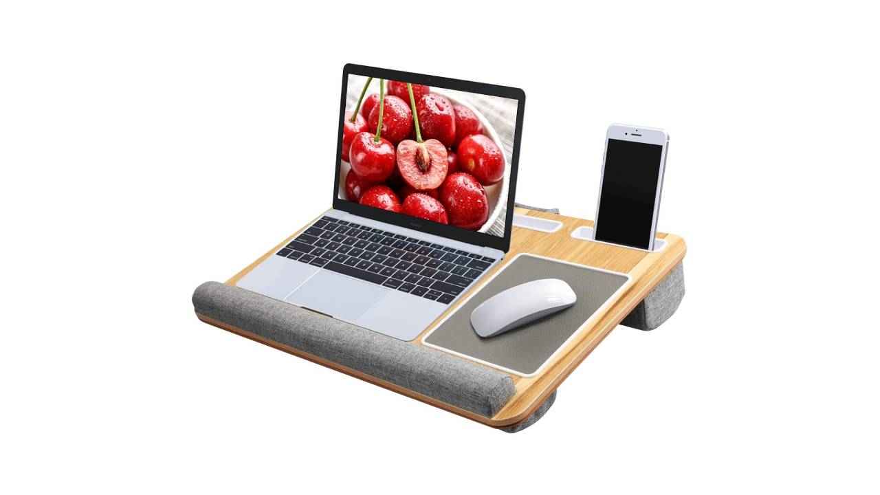 Movable laptop tables with phone holder