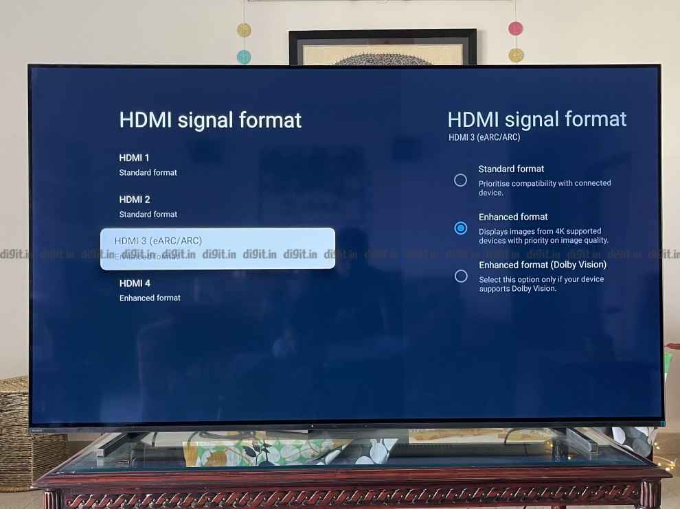 HDMI signal format Sony A80J.