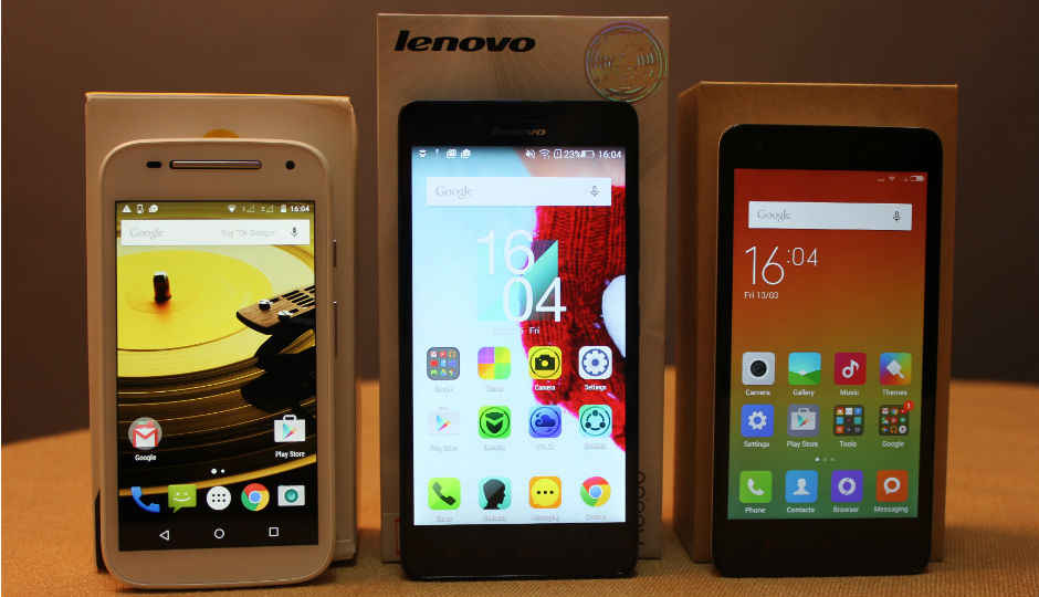 तुलना: मोटो ई, श्याओमी रेड मी2, लेनोवो ए6000 के बीच