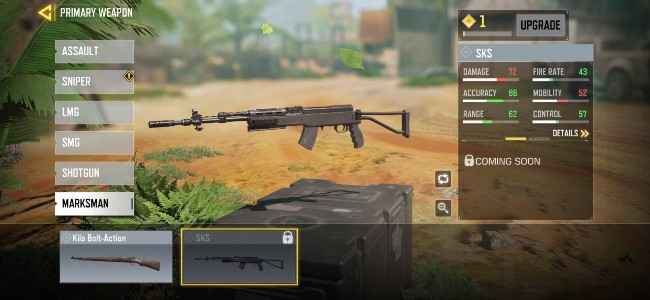 SKS marksman rifle is the newest addition to Call of Duty: Mobile
