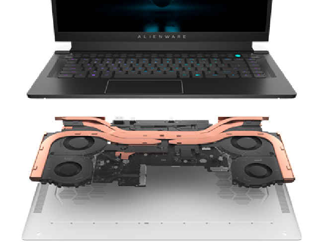 Dell Alienware laptop cooling mechanism