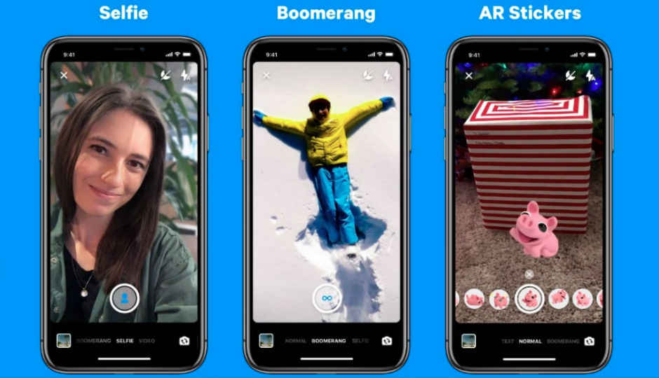 Facebook Messenger camera updated with Boomerang, Selfie mode, AR Stickers and more