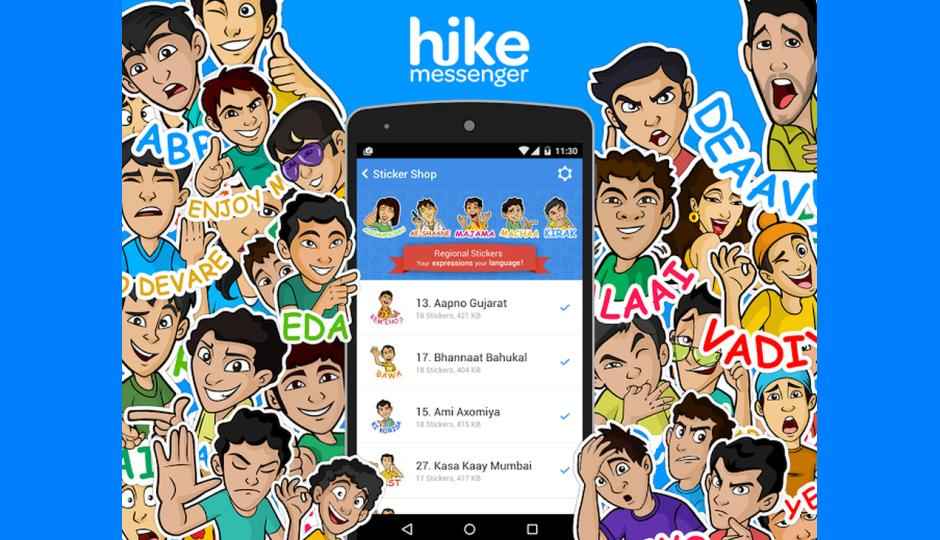 Hike adds free stickers in Indian languages
