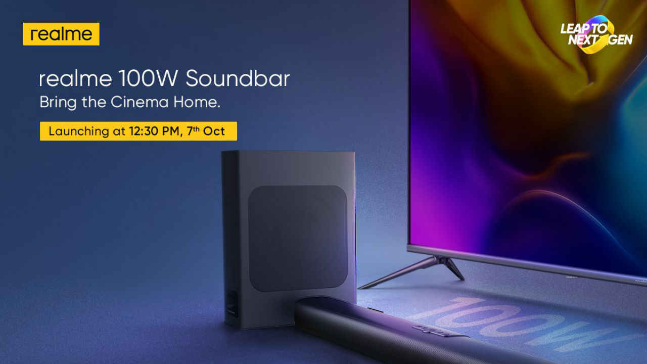 Realme to launch 100W soundbar and smart security camera alongside SLED TV on October 7