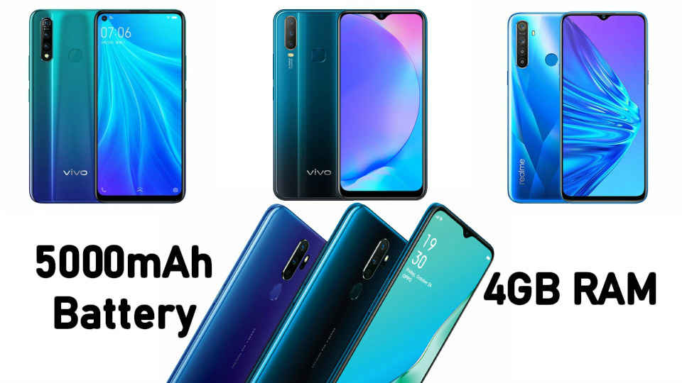 5000mAh ಬ್ಯಾಟರಿ ಮತ್ತು 4GB RAM ಹೊಂದಿರುವ ಫೋನ್ಗಳು - 2019