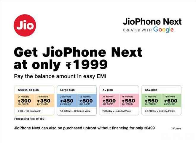 jiophone next price