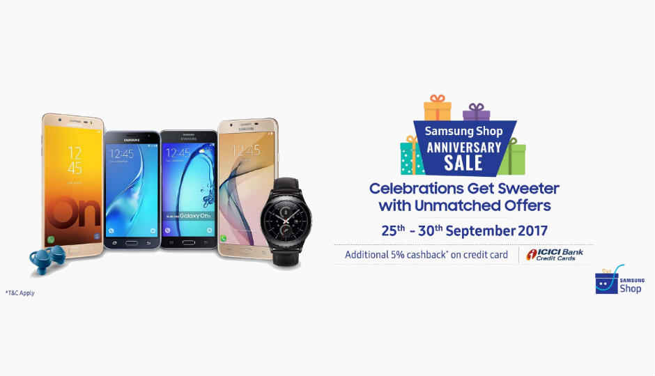 Samsung kicks off Anniversary sale, offers discounts on Galaxy S8+, Galaxy On Max, Galaxy Gear S2 smartwatch and more