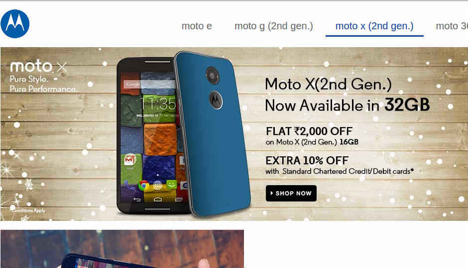 Motorola announces 32GB Moto X (2014) in India for Rs. 32,999