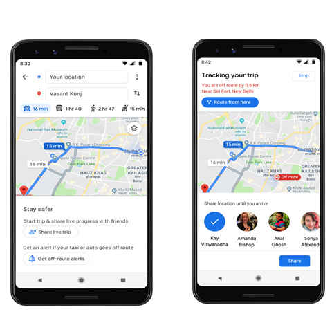 Google Maps gets ‘Stay Safer’ feature in India enabling route deviation alerts and live location sharing for Android users
