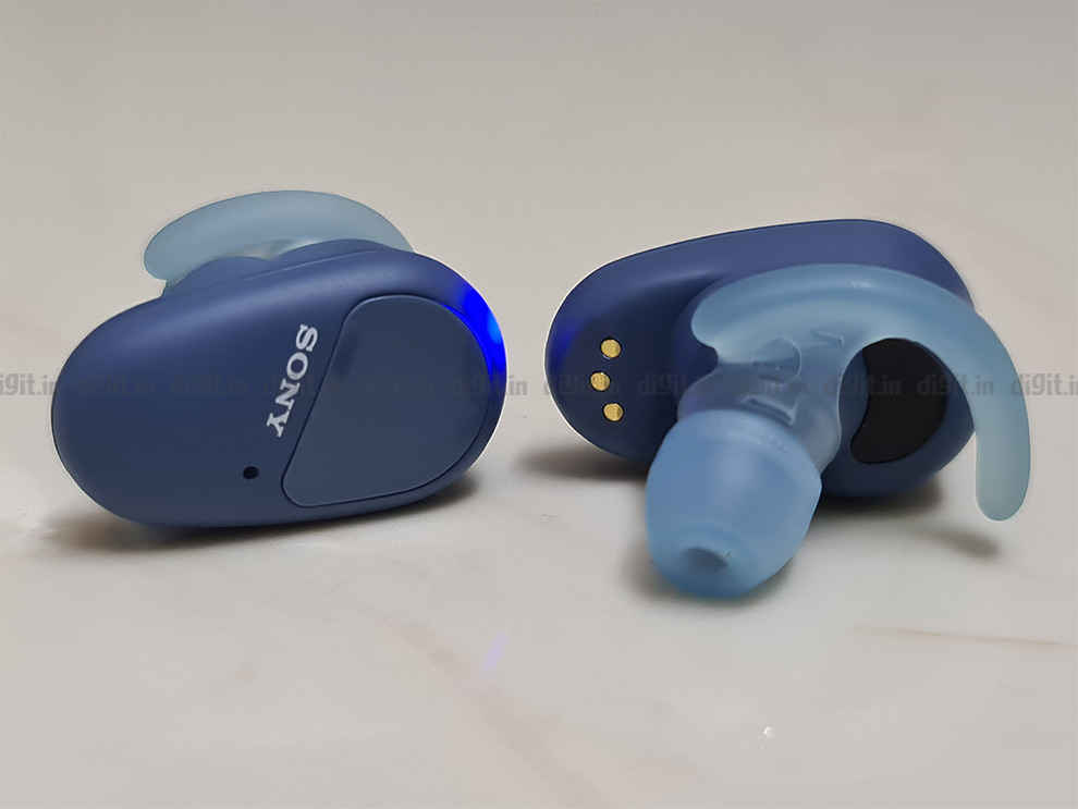 Sony WF-SP800N Truly Wireless Sports In-Ear Noise Canceling Headphones with  Mic for Phone Call and Alexa Voice Control, Blue