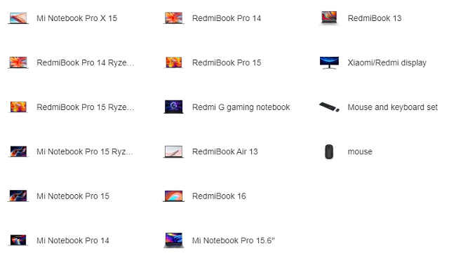 RedmiBook Laptop line up in China