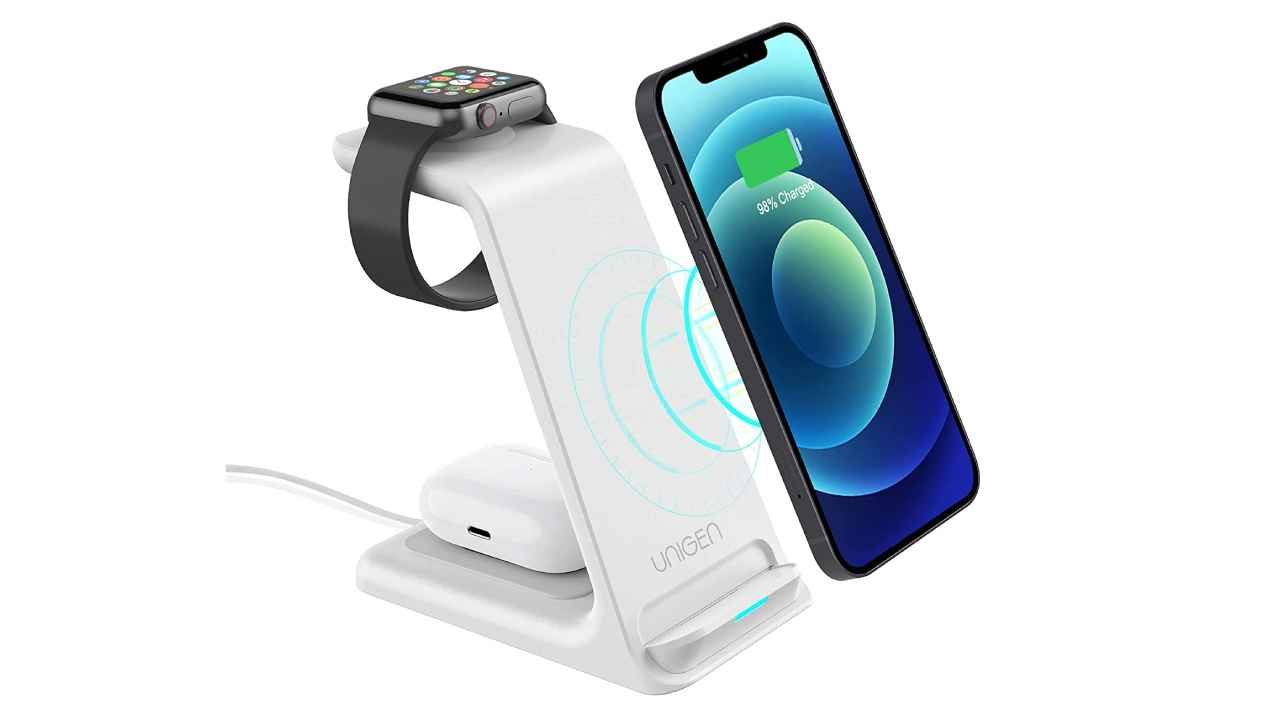 Wireless charging stands for iPhones and Android phones