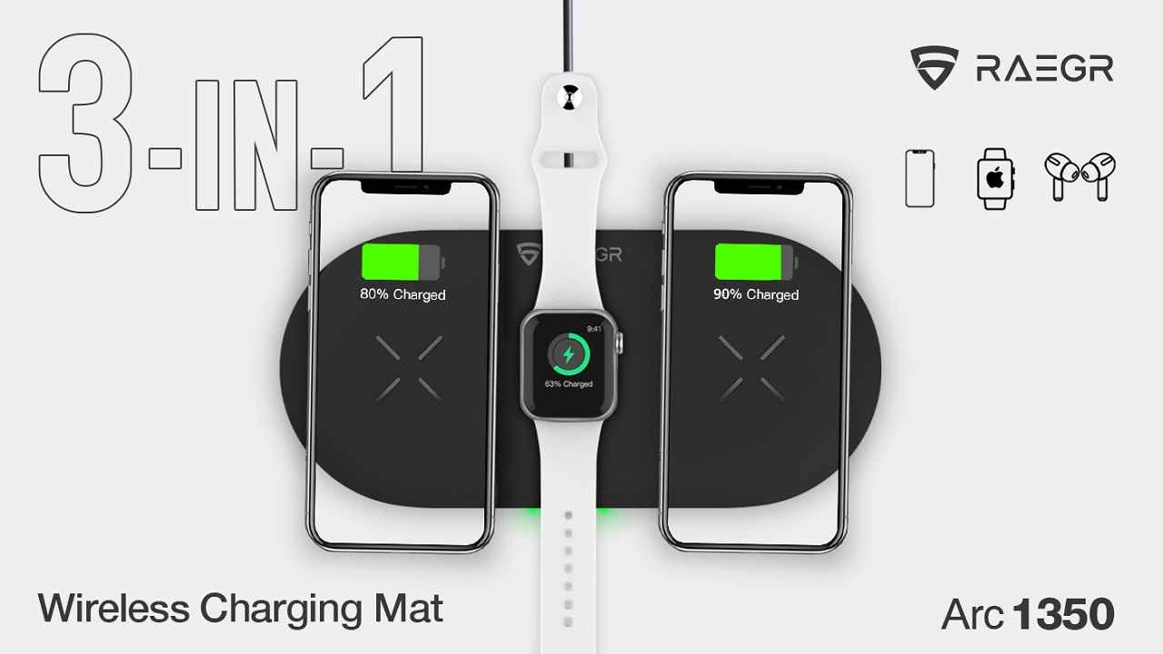 RAEGR launches Arc 1350 [3-in-1] Triple Wireless Charging Mat for Phones, Apple Watch and Airpods.