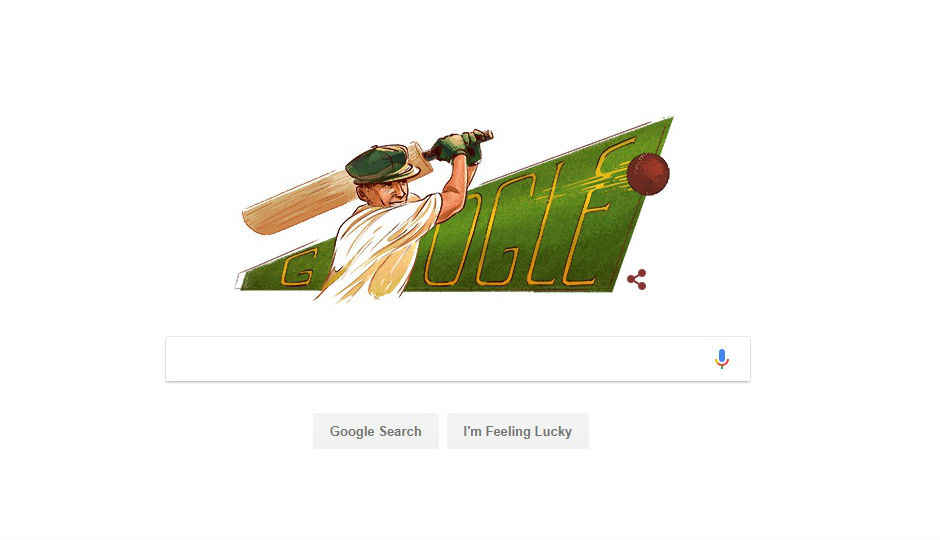 Google ने प्रसिद्ध क्रिकेटर सर डॉनल्ड जॉर्ज ब्रॅडमन यांना आज च्या Doodle ने सम्म्मानित केले