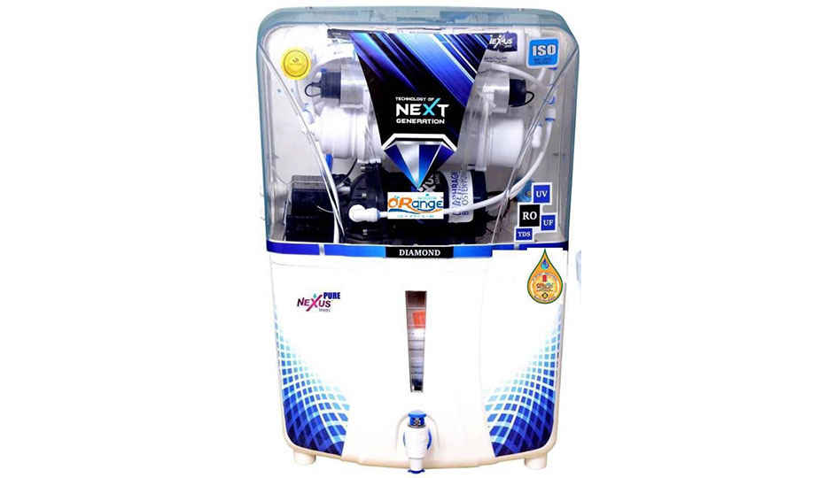 Orange Water Purifier Nexus Diamond Blue RO + UV 10 RO + UV Water Purifier (Multicolor)