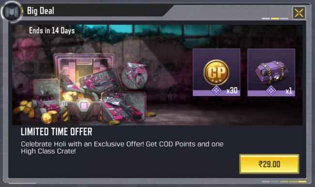 Call of Duty: Mobile has introduced a new Holi Offer