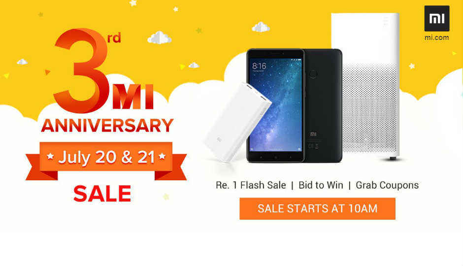 Xiaomi’s 3rd Mi Anniversary Sale: Mi Max 2, Redmi 4 at Rs 1, Redmi Note 4 bid to win and other top offers to know